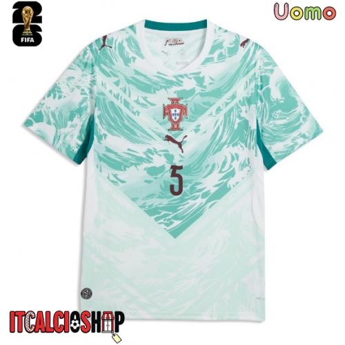 Portogallo Diogo Dalot #5 Seconda Maglia Mondiali 2026 Manica Corta